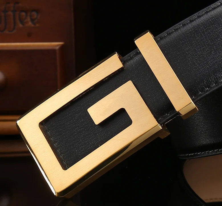 3.5cm High Quality Brass Buckle G Letter Genuine Leather Belt - Buy ...