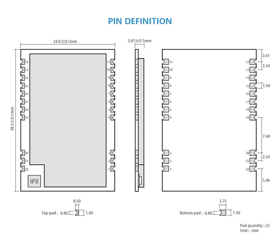 Free sample Ebyte 915mhz sx1262 1W long distance lora module TCXO E22-900M30S SPI development - ANKUX.COM