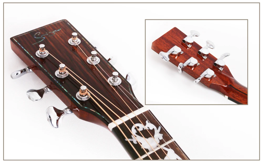 High quality All solid Rosewood acoustic guitar XO bone bridge guitar 