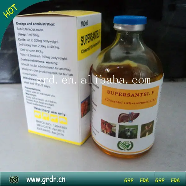 Dog Wormer Closantel 10+ivermectin 1 Injection For Veterinary Use