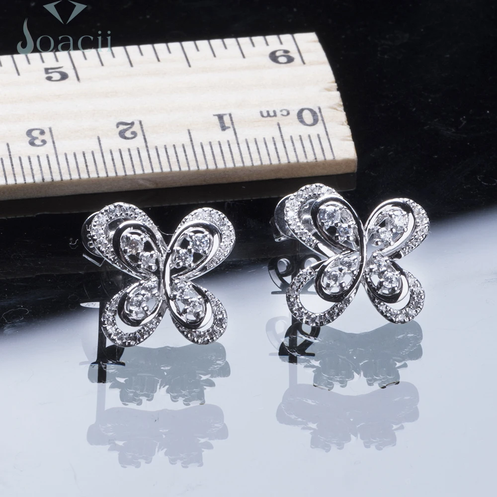 Joacii New Design Diamond 925 Butterfly Silver Earring With Gioielleria