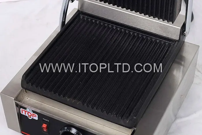 1800W Cast Iron Non-Stick Plate Electric Contact Grill High Quality Panini Sandwich Maker for Outdoor Household and Car Use