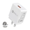 Black EU 2 Pin US UK plug adapter Qualcomm quick Charger QC 3.0 Single USB Phone Wall Charger