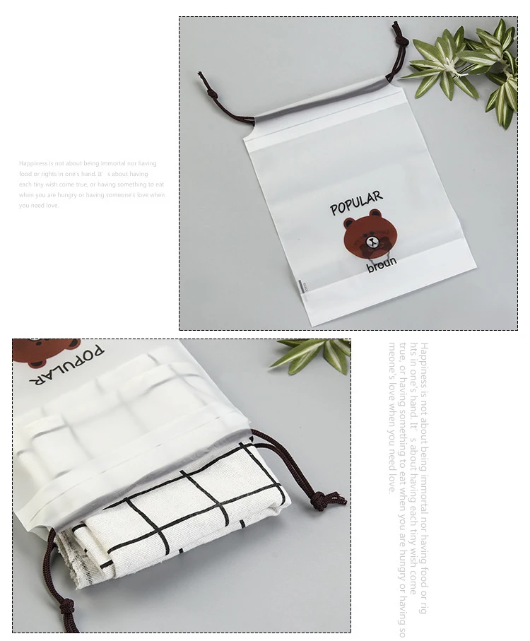 Clear cosmetic bags draw string pouch