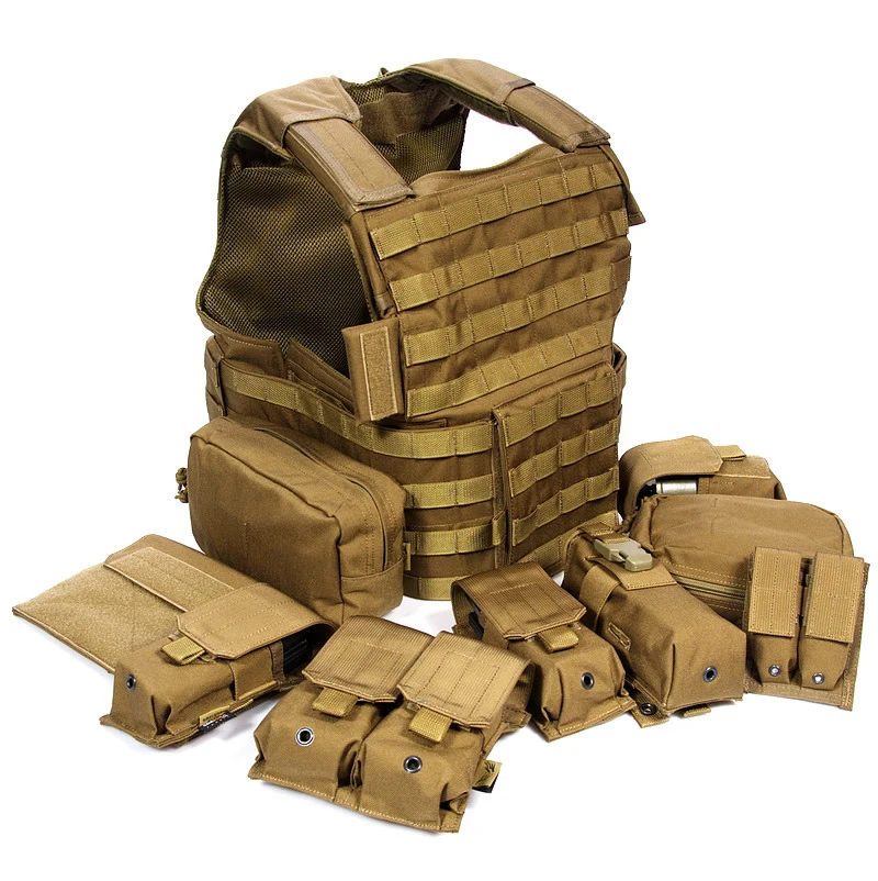 Quick Release Khaki Military Tactical Vest With Bullet Pouches Buy