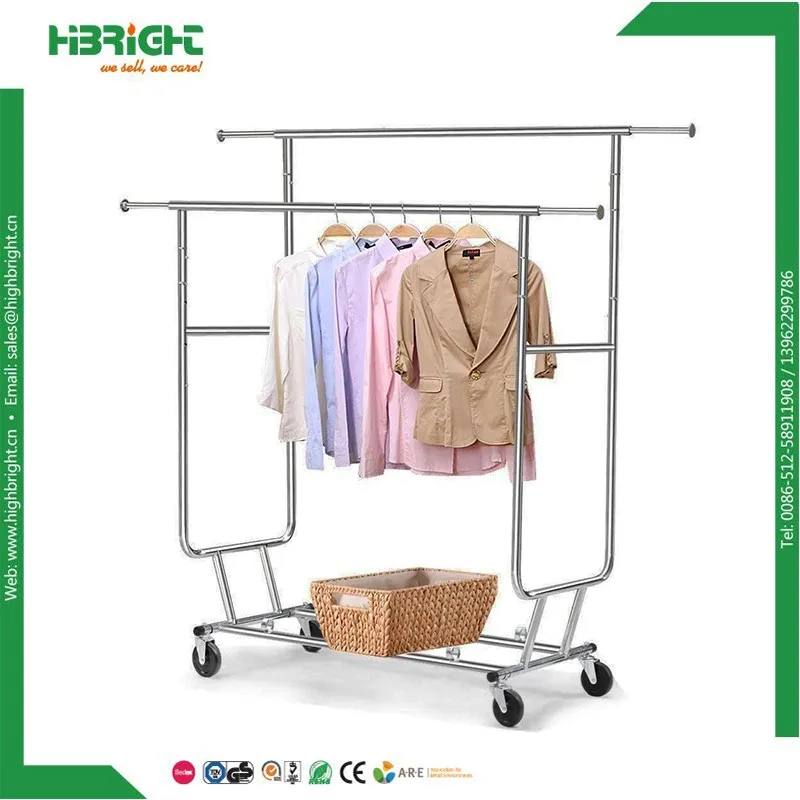 Retail Metal Portable Revolving Clothing Hanger Rack Steel Dryer