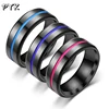 High quality 8 mm wide double drop adhesive black men's stainless steel ring
