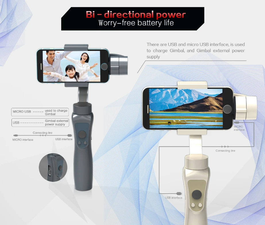 2018 New Gimbal For Actione Camera And Sport Camera Gp3d Gyroscope