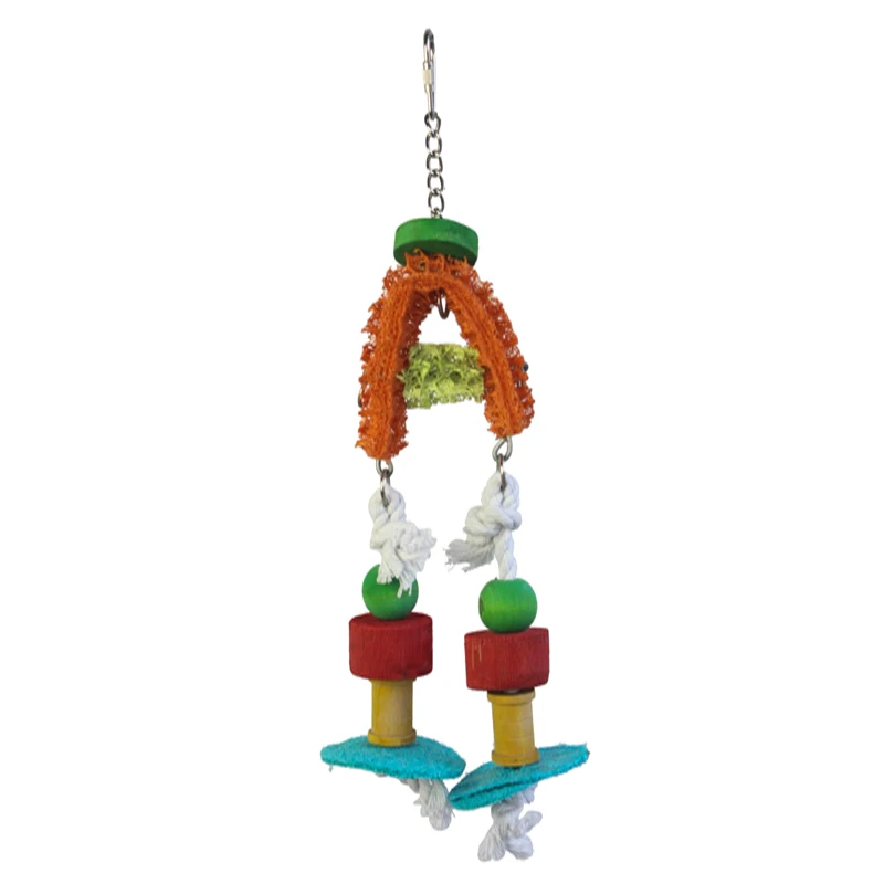 BIRD TOY LARGE ROPE AND BEADS PARROT