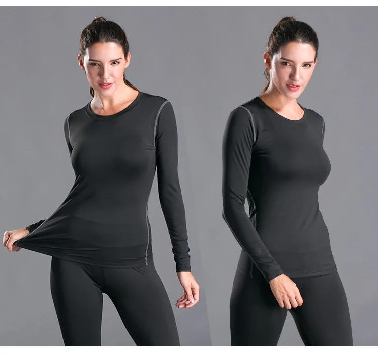 High Quality Women Custom Design Long Sleeve Brand Compression Gym Wear ...
