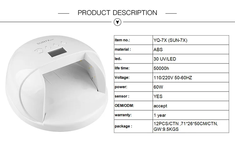 60W Gel Nail Light LED Lamp UV/LED Dryer 60w led 365nm+405nm uv lamp