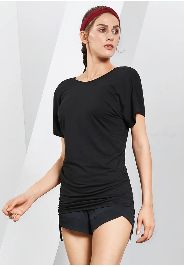 Women Yoga Shirts Clothing for Sport Fitness Short Sleeve Dry Fit T Shirt