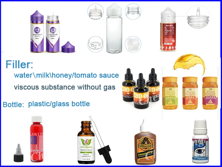 Automatic cheaper and sealing  vape ejuice bottle can pure water  filling machine price
