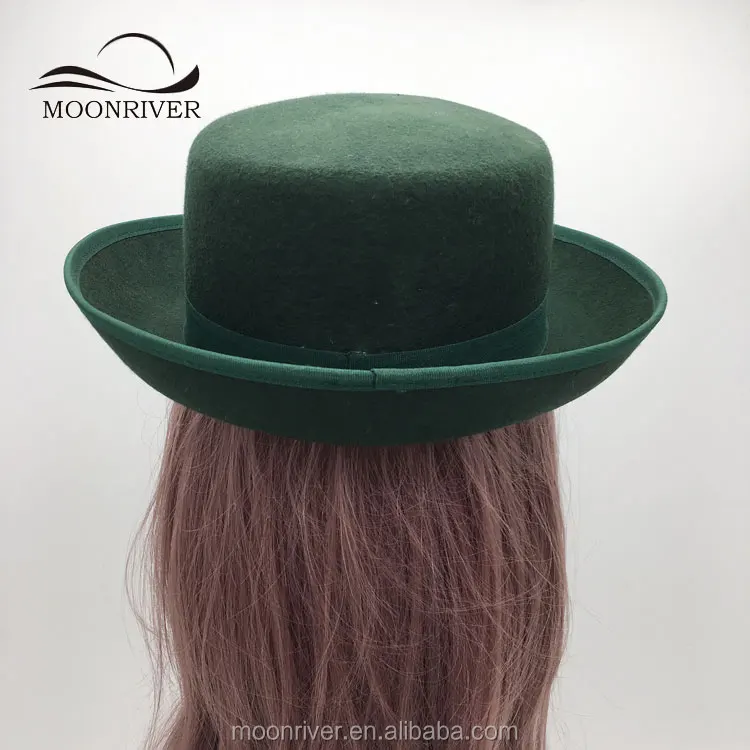 Boater Flat Top Wool Felt Hat
