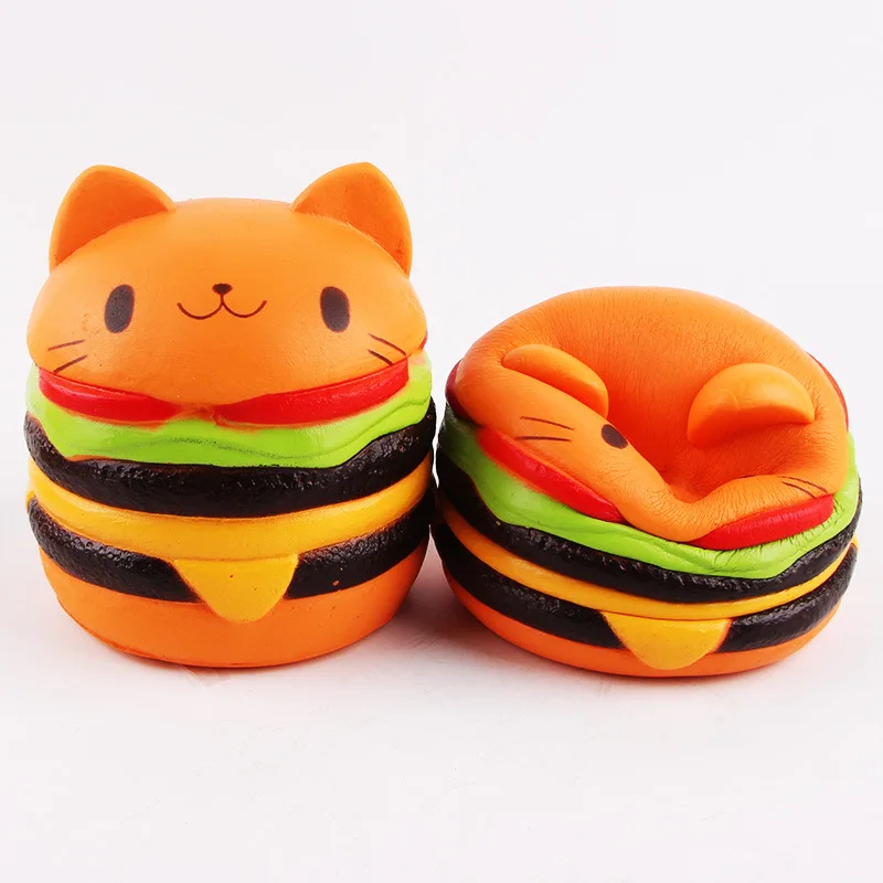 Hamburger Cat Squishy Toy. 