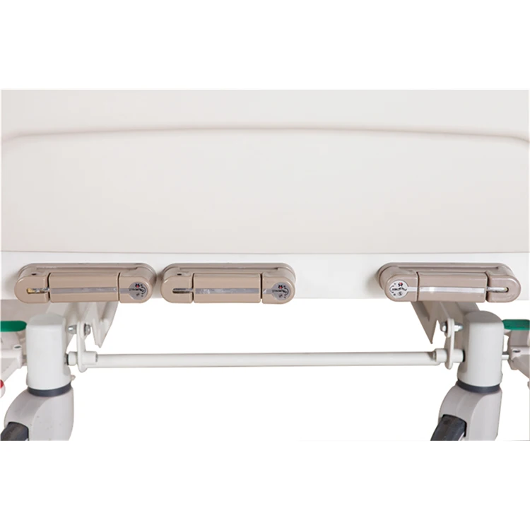 Three cranks manual ABS side rail medical nursing bed