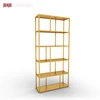 Home decoration double sided metal corner antique bookshelves bookcase