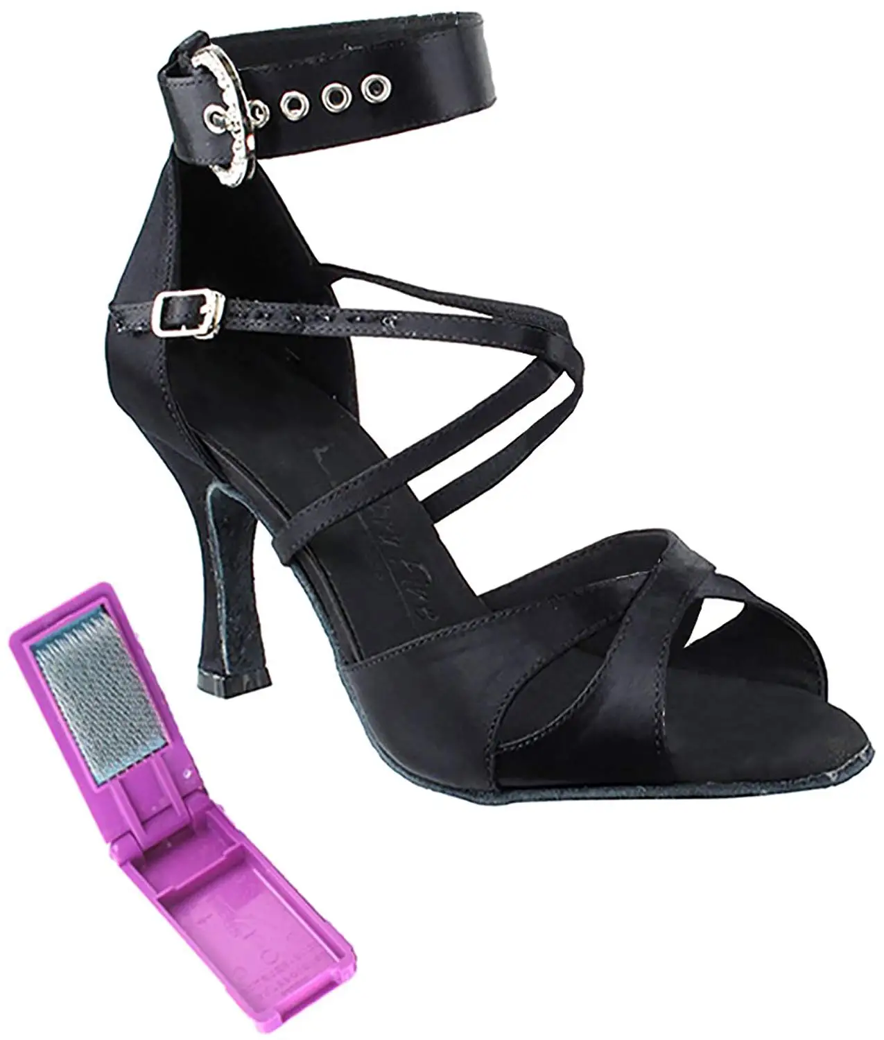 Very Fine Womens Salsa Ballroom Tango Latin Dance Shoes Style 1659 Bundle with Plastic Dance Shoe Heel Protectors Red Sparkle 5.5 M US Heel 2.5 Inch