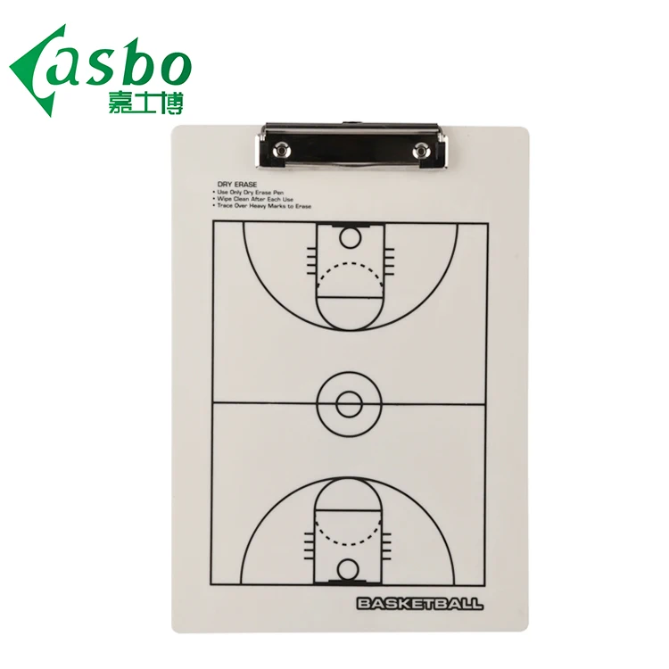 A4 Dry Erasable Basketball Steel Band Clip Sports Coach Plastic