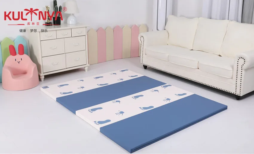 4'x6' Kids Ecofriendly Pu Leather Korean Nap Mat And Epe Foam Folding