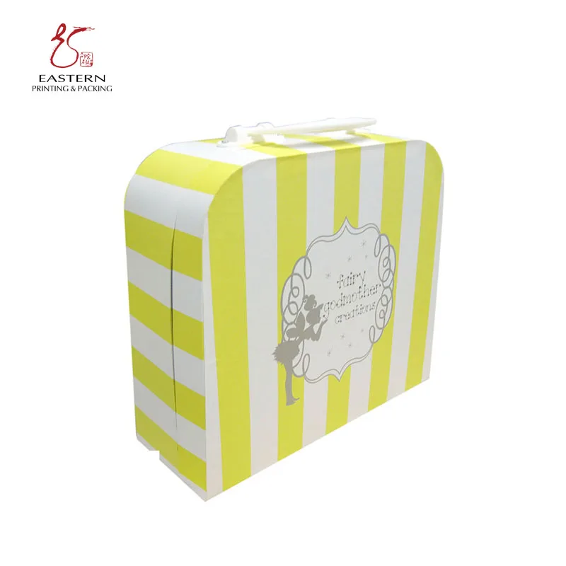 Custom Printing Suitcase Gift Doll Packaging Box With Handle / Custom