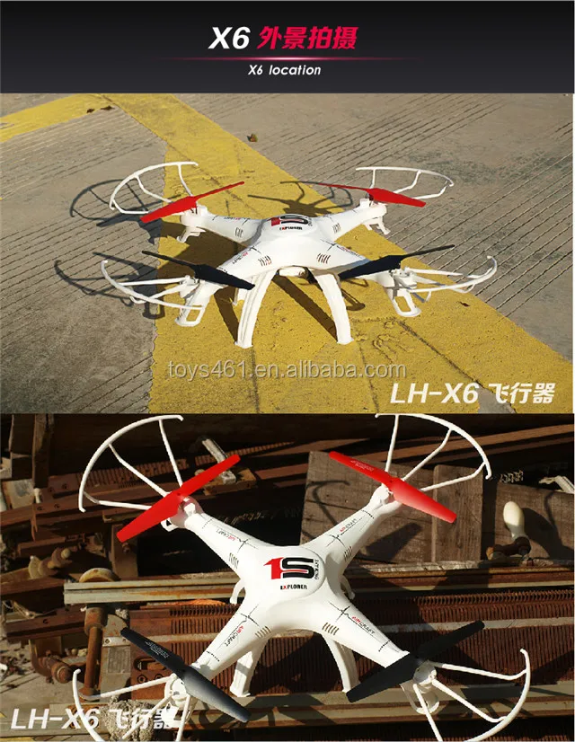 Lh-x6 2.4g 6 Axis 4ch Rc Quadcopter Intruder Ufo Drone With Camera