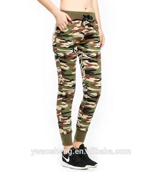 women's camo print jogger pants