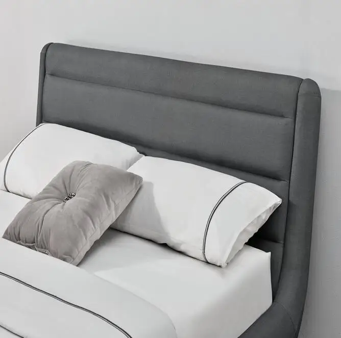 Modern style dark grey fabric bed