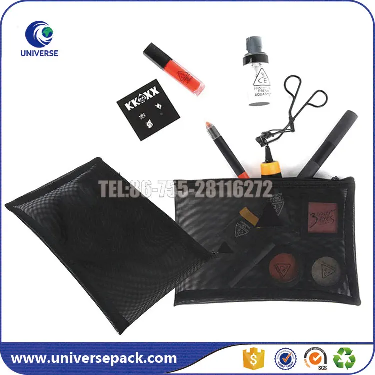 black mesh zipper bag