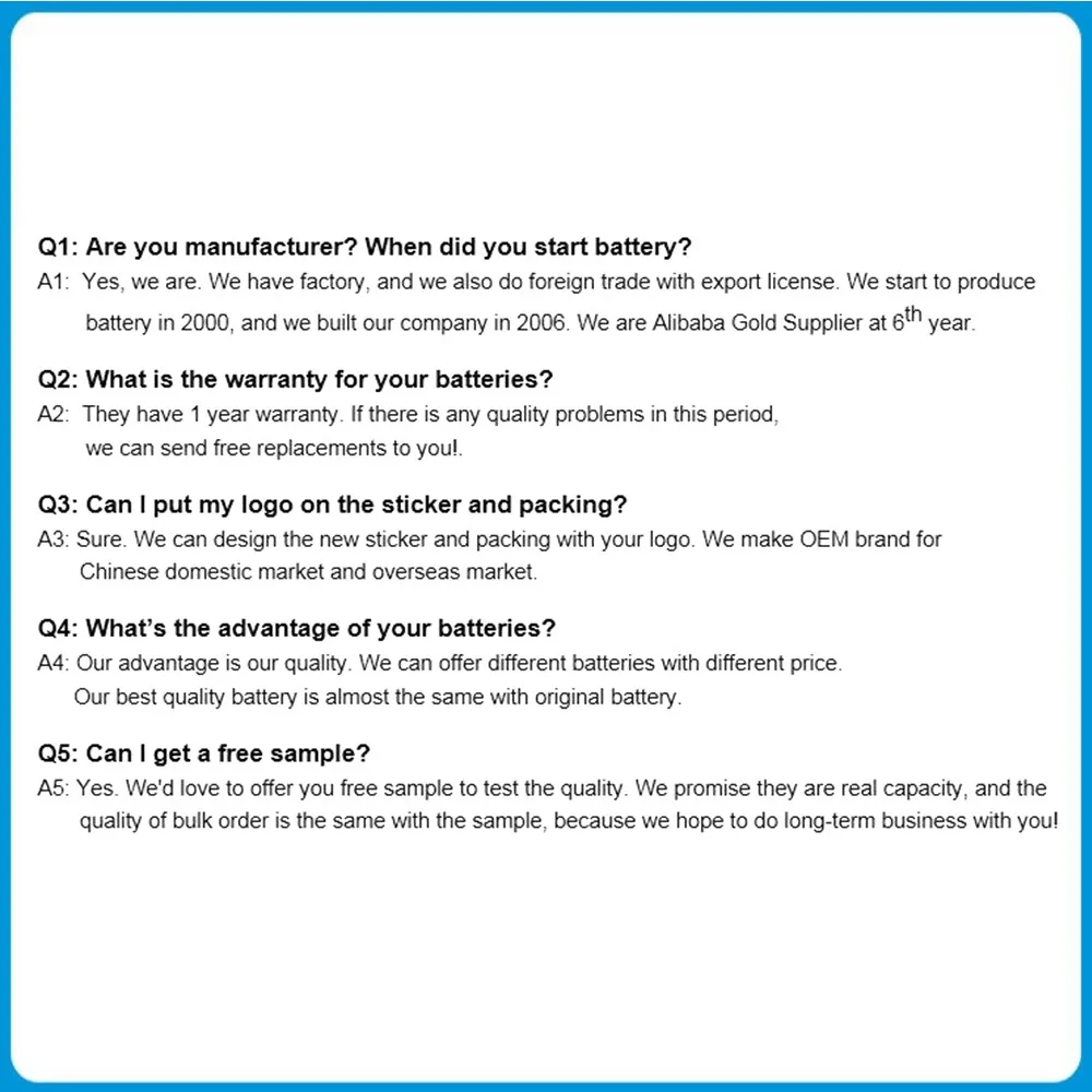 RFQ for iphone for samsung battery