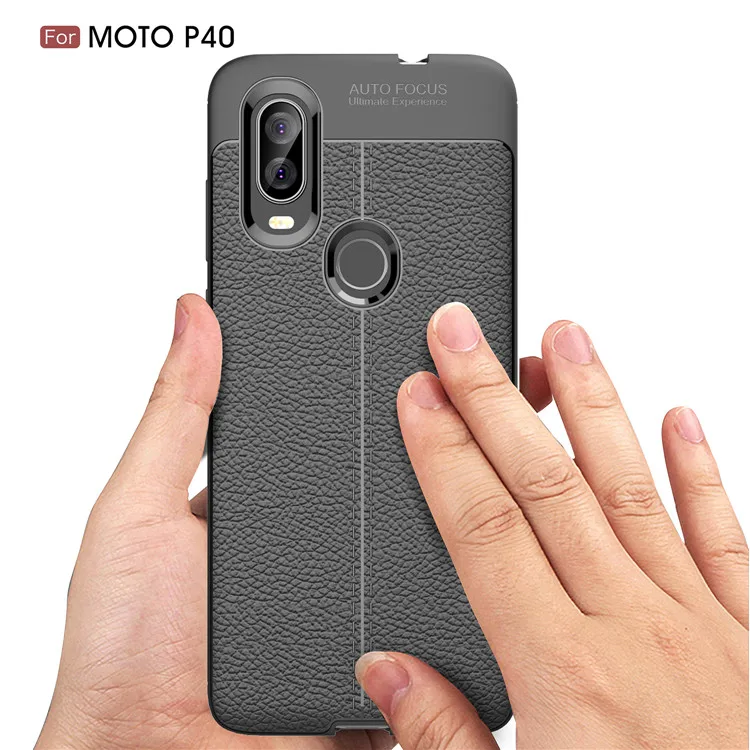 Hot Sell Litchi pattern Soft Tpu case for Motorola moto P40