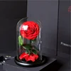 2019 hot selling wholesale price real natural preserved rose glass dome for gift