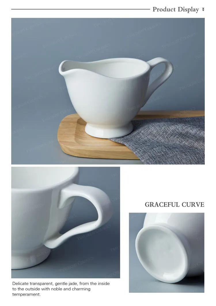 2017 New products hotel and restaurant ceramic tableware milk pot milk jug gravy boat