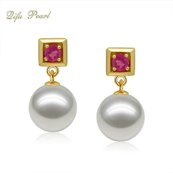 18 K Gold Jewelry Pearl Earring Settings Tourmaline Handmade 18 K Gold Jewelry Pearl Earring