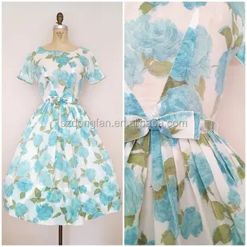 aqua floral dress