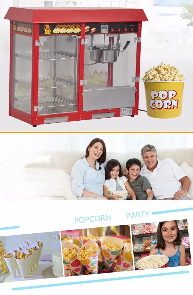 POP6A-D China Commercial Industrial Showcase Style Non-Stick Cookware Flower Shaped Popcorn Popper Machine Price