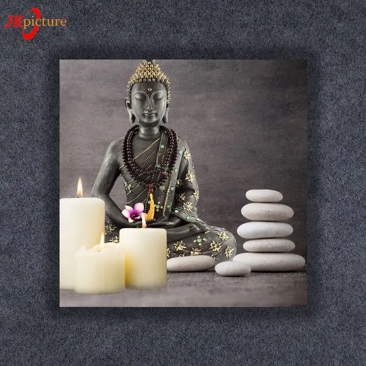 Custom Buddha Canvas Print Home Decor Oil Painting On Canvas With LED light Wall Art Picture