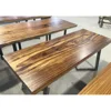 straight edge solid wood table top for dining table use ebony wood slab