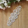 5.8" Silver Base Wedding Applique Rhinestone Applique Trimming Bridal Sash Rhinestone Patch LSAP120702