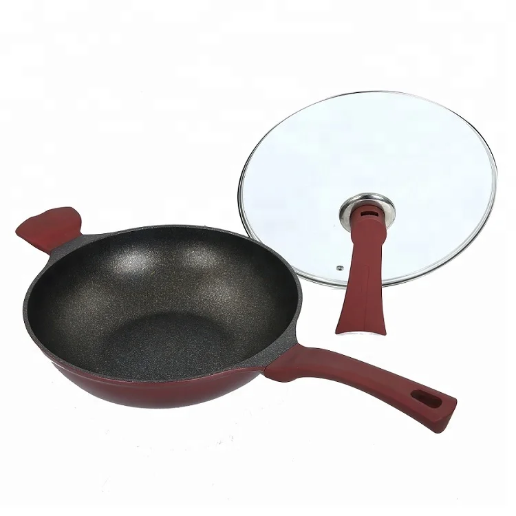 Non Stick Wok Pan 32cm Cast Aluminum Gas Cooker Wok 12inch Induction