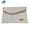 2019 new design custom durable leather+wool felt fabric paper document file bag