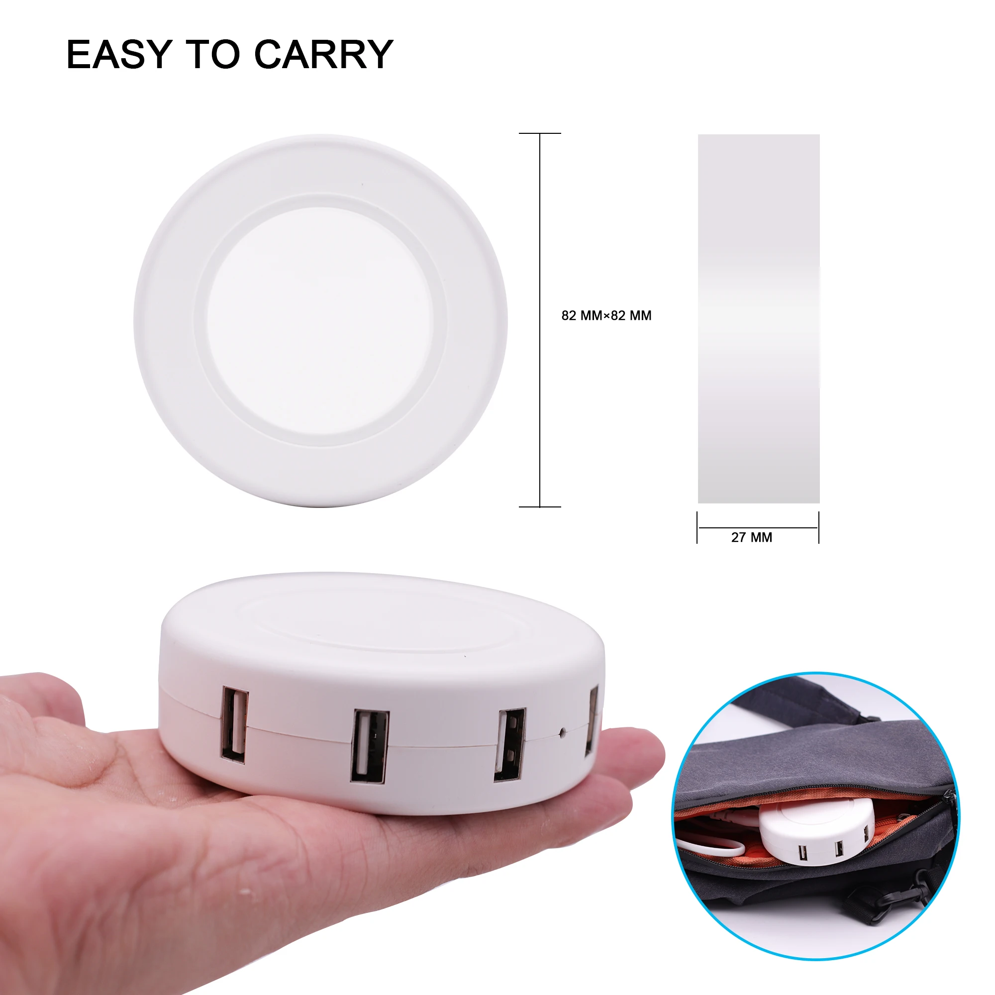 5v 6a Multiple Round 6 Ports Portable Travel Usb Charger With Smart Ic