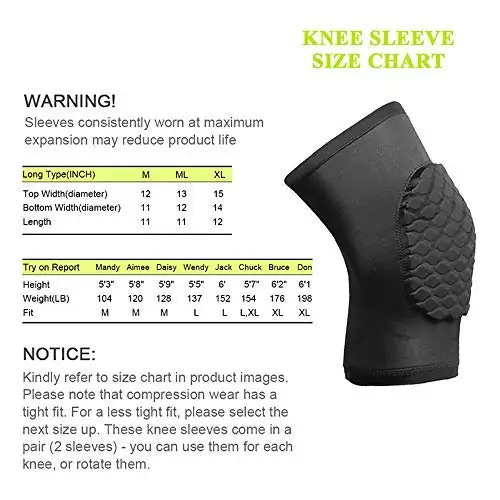 Knee Compression Sleeves Hex Knee Pads Compression Leg Sleeve