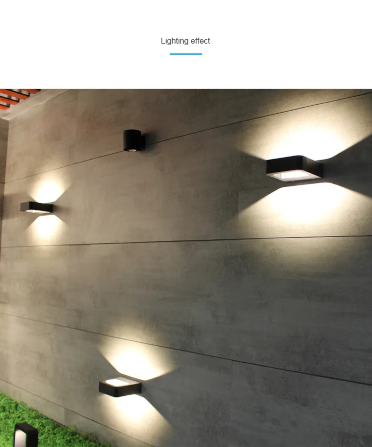 modern aluminum COB wall led lamp 7W wall mounted outdoor ip65 up down lighting