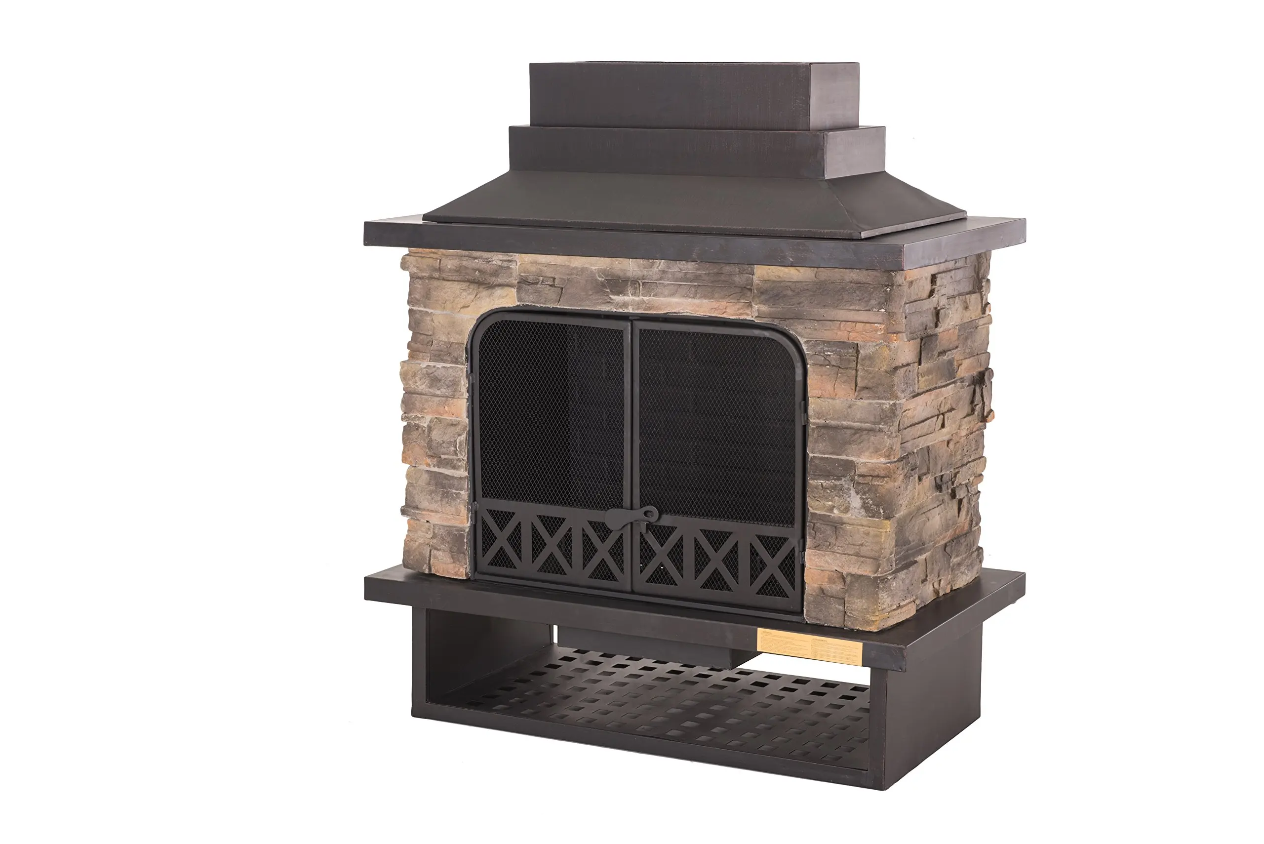 Buy Sunjoy L Of079pst 1 Farmington Steel And Faux Stack Stone