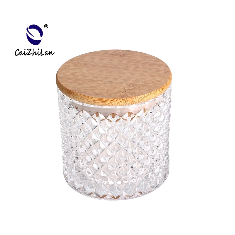 Canada Customer Glass Candle Jars With Wooden Lids,Frosted Glass Candle