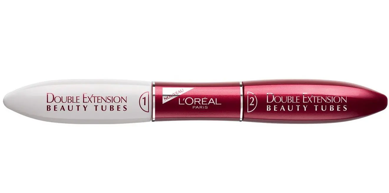 Тушь double. Loreal тушь Double Extension, Beauty. L'Oreal Paris тушь для ресниц Double Extension Waterproof. Тушь для ресниц l'Oreal Paris Double Extension Beauty tubes Mascara. L'Oreal. Тушь д/ресниц Double Extension двойная Бьюти (бордово-белый флакон).