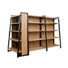 Customized size advertising display supermarket stand wooden display shelf