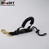 Diving Clip Stretch Coil Shock Lanyard With Wire Gate Clip And Split Ring