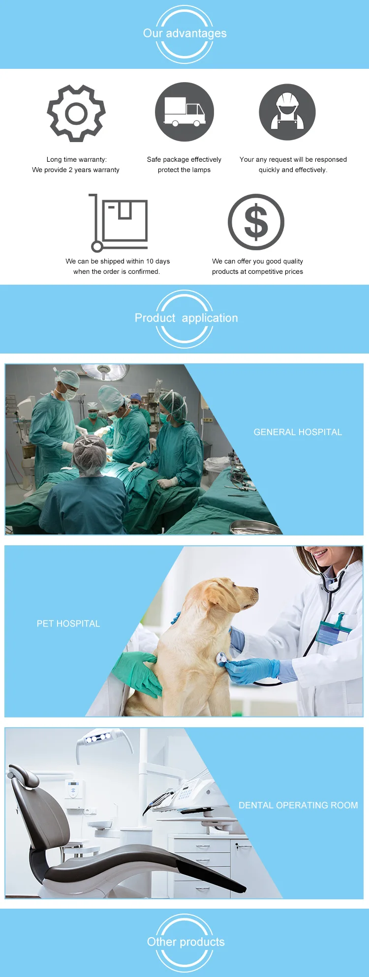 medical  exam light hospital equipment for outpatient examination and treatment